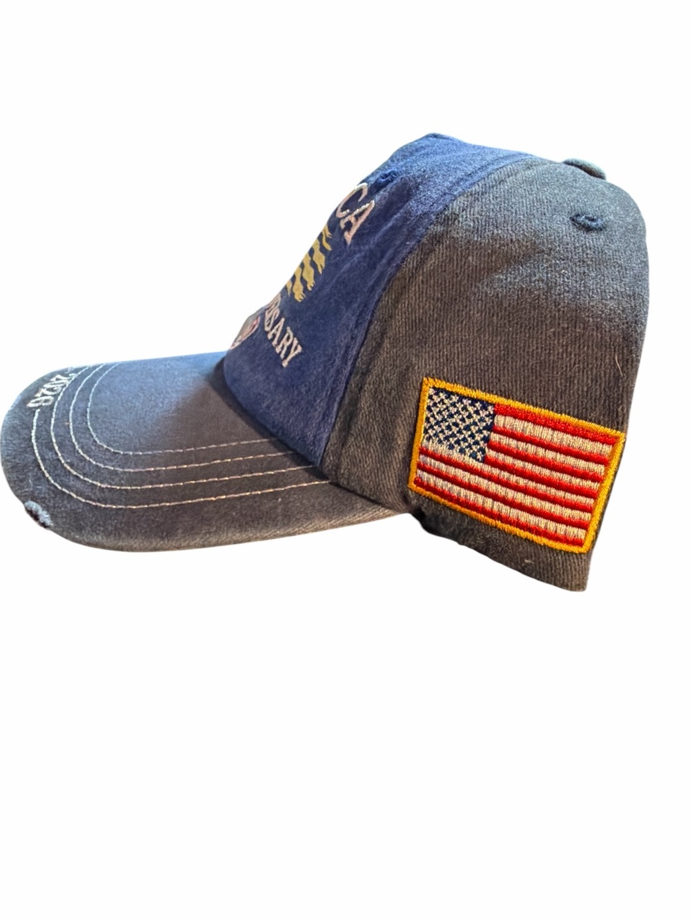 NWT America 250th Anniversary Semiquincentennial Hat 1776-2026 Distressed Blue - Picture 2 of 3